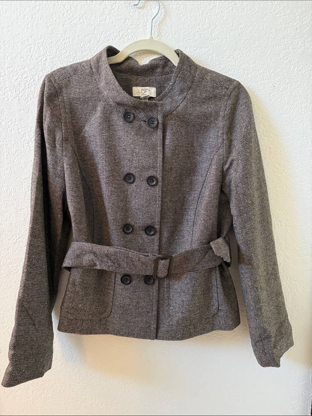 Ann Taylor LOFT Women's Brown Double-Breasted Belted Blazer and Pants Suit NWT